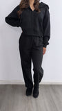 Sunday Afternoon Straight Leg Sweat Set- Black