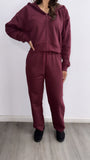 Sunday Afternoon Straight Leg Sweat Set- Burgandy