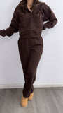 Sunday Afternoon Straight Leg Sweat Set- Brown