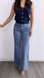 Jacob High Rise Wide Leg Jeans- Medium Wash
