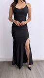 Made For Dancing Ruched Maxi Dress- Black