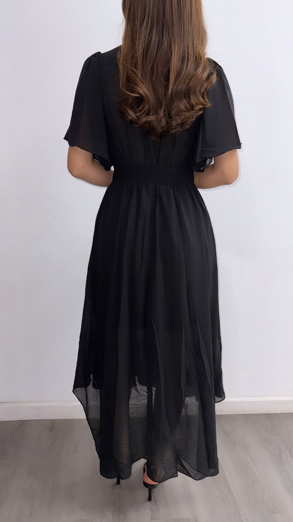 See You There Hi-Low Flowy Maxi Dress-Black Angelic Styles See You There Hi-Low Flowy Maxi Dress-Black Angelic Styles