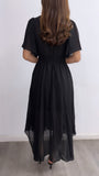 See You There Hi-Low Flowy Maxi Dress-Black