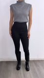 Edan High Rise Thick Legging Pants- Black