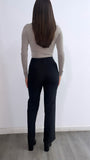 Minimalist High Rise Straight Leg Pants- Black