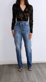 Franky High Rise Dad Jeans- Dark Wash