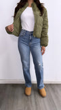 Chicago Corduroy Puffer Jacket- Olive