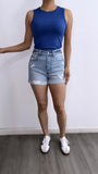 Luciano High Rise Mom Denim Shorts- Light Wash