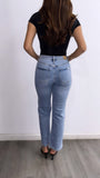Isaak High Rise Relaxed Straight Leg Jeans- Medium Wash