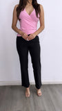 Alyssa Wrap Halter Top- Pink