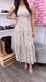 Hidden Garden Flowy Floral Maxi Dress- Ivory