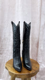 Hacienda Knee High Cowgirl Boots- Black
