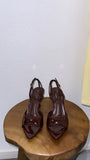 After 5pm Ankle Strap Heels- Brown Gloss