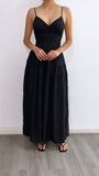 Casa Bella Flowy Linen Maxi Dress- Black