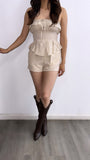 Following The Sun Tube Top Short Set- Beige