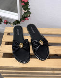 Coastal Cove Stud Sandals- Black