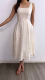 Sweet Bliss Floral Midi Dress- Ivory