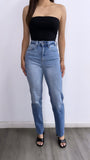 Hendrick High Rise Straight Leg Jeans- Medium Wash
