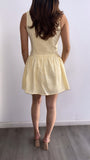 Malibu Cafe Linen Corset Mini Dress- Butter Yellow