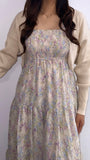 Hidden Garden Flowy Floral Maxi Dress- Ivory