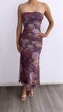 Isn't She Lovely Floral Tube Maxi Dress- Purple
