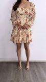 Toscana Floral Flowy Mini Dress- Soft Yellow
