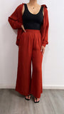 Sunny Sensation Flowy Pant Set- Burnt Orange