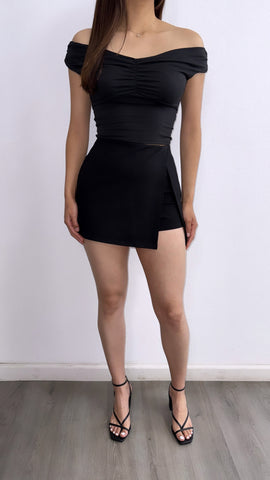 Marlene Off Shoulder Top- Black
