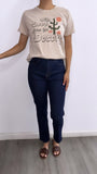 "With Love From The Desert" Oversized Graphic Tee- Taupe