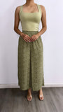 Ellen Floral Flowy Pants- Olive