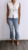 Arlene Thick Ribbed Vest Top- Ivory