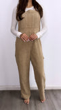 Fall Is Calling Corduroy Straight Leg Overalls- Taupe