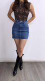 Bartolo HIgh Rise Denim Mini Skirt- Dark Wash