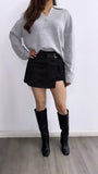 Timeless Suede Mini Skort- Black