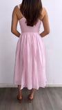 Sweet Bliss Flowy Midi Dress- Soft Pink