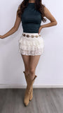 Zamira Mock Neck Sleeveless Top- Teal