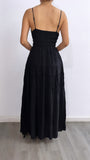 Casa Bella Flowy Linen Maxi Dress- Black