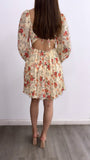 Toscana Floral Flowy Mini Dress- Soft Yellow