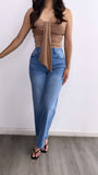 Rayannon Tube Corset Top- Taupe