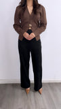 Stuck With You Sweater Top- Brown