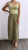 Ellen Floral Flowy Pants- Olive