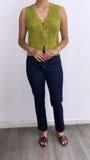 Elsee Crotchet Knitted Front Tie Top- Moss