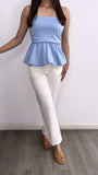 Stass Bubble Tube Top- Baby Blue