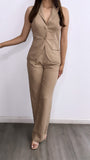 By The Coast High Rise Linen Pants- Mocha