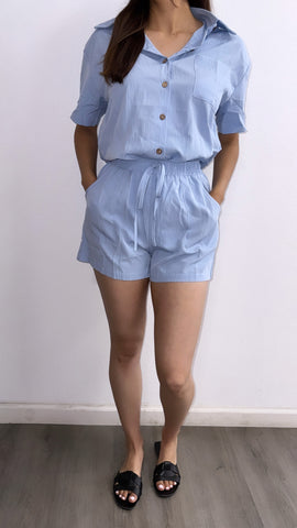 Summer In Cali Short Set- Light Blue