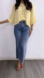 Alani Oversized Boxy Short Sleeve Top- Butter Yellow