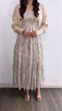 Hidden Garden Flowy Floral Maxi Dress- Ivory