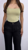 Ultra Soft Square Neck Tank Top- Pistachio