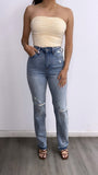 Shilah Ruched Tube Top- Butter Cream