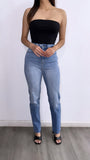 Hendrick High Rise Straight Leg Jeans- Medium Wash